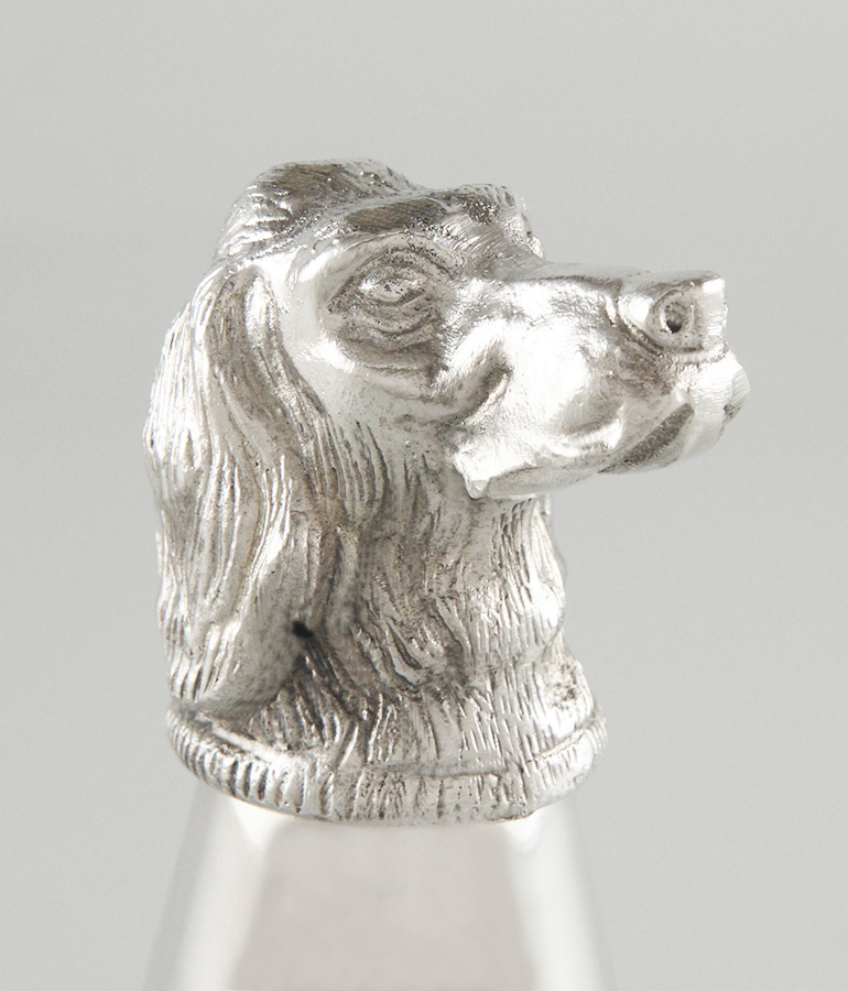 Sturzbecher Hund versilbert detail2